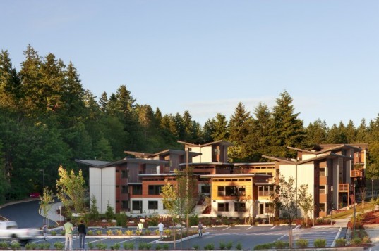 Bastyr University Student Village, CollinsWoerman, Student housing, butterfly roof, green design, sustainable architecture