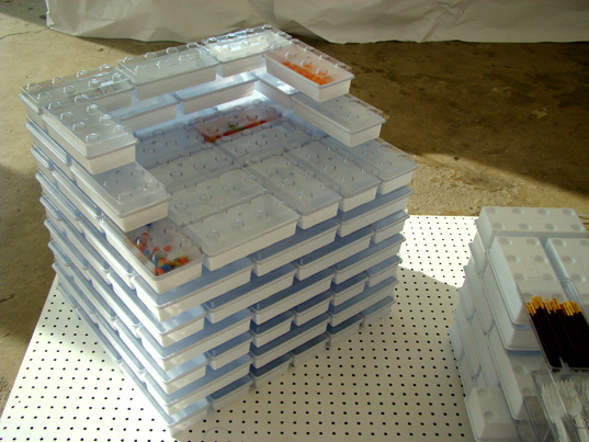 Stackable Lego Takeout Containers by Takeshi Miyakawa