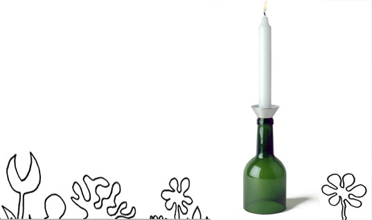 366CM’s Recycled Wine Bottle Candlestick