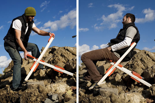 DPW Adirondack Chair made from Recycled Roadblocks