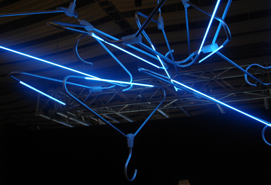 RECYCLED HANGER LIGHTS BY ALI SIAHVOSHI