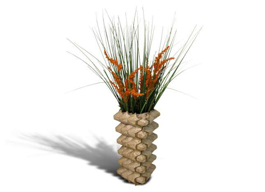 Chesta Vase Made from Egg Cartons