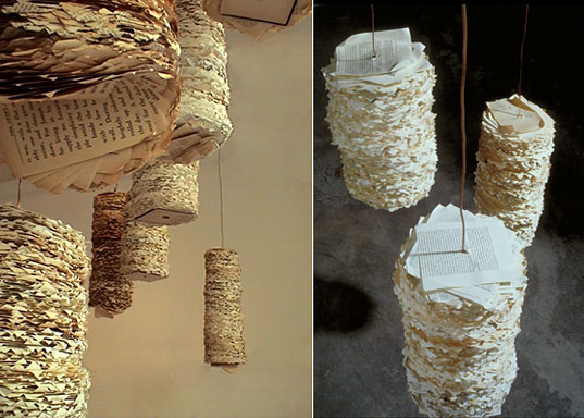 Recycled Paper Sculptural Installations by Susan Benarcik