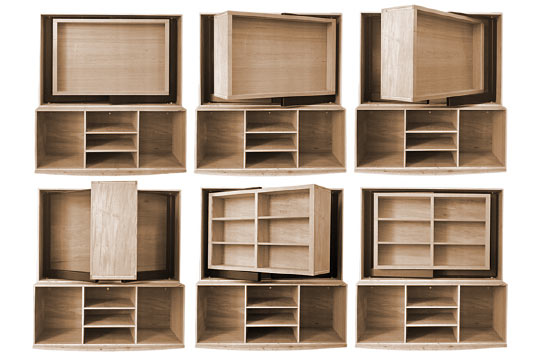 REVERSIBLE MEDIA CENTER SHELVING