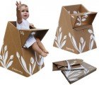 Portable Flatpack High Chair Made from 100% Recycled Cardboard