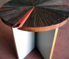 Salvaged Wood Table Shines With a Slice of Color