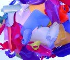Multicolored Chandelier Made From Recycled PET Bottle Pieces