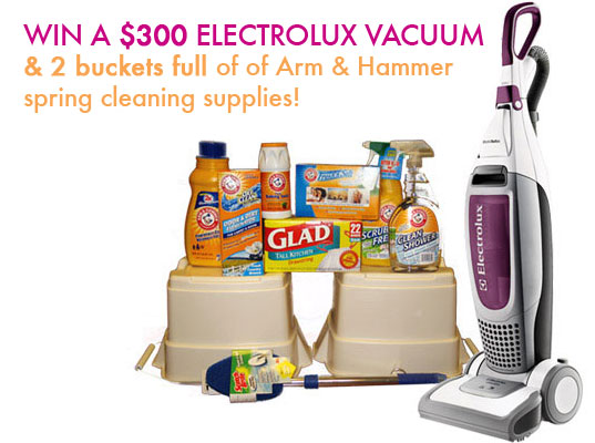 Inhabitots giveaway, free stuff, free cleaning supplies, arm and hammer, arm & hammer, electrolux vacuum, design competitions, giveaways, spring cleaning, cleaning supplies