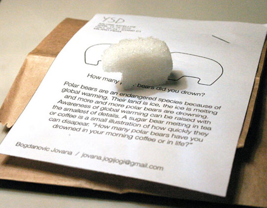 Sugar Bear by Jovana Bogdanović from Young Serbian Designers Milan, Young Serbian Designers, Jovana Bogdanović, Sugar bear, polar bear sugar cube, endangered species, Salone del Mobile, Milan Salone 2010, Milan Design Week