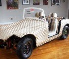Woven Car: Rusty Old MG Midget Gets a Sturdy Recycled Fabric Shell