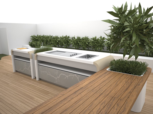 Electrolux's Outdoor Kitchen by Jamie Durie Electrolux's Outdoor Kitchen, Jamie Durie, Australia, eco design, sustainable design, green design, planters |