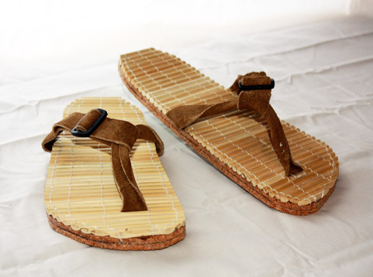 InhabitatSpringGreening2010-on-Ebay-04 spring greening, ebay, joseph palmer, chop flops, eco flip flops, green flip flops, green footwear, diy, eco art, recycled materials,