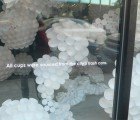 Beautiful Window Display Made from Recycled To-Go Cups