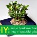 Book planter, hardcover book planter, planter book, DIY book garden planter