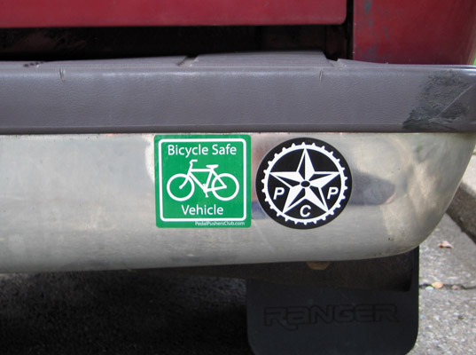 Bicycle-Safe Vehicle biking, bicycles, cycling, stickers, Pedal Pushers Club