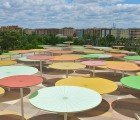 Giant Rainbow Hued Umbrellas Pop Up in Spain!