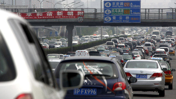 china-traffic-2 china, beijing, traffic, cars, urban planning, sustainable design, mass transit, traffic jam
