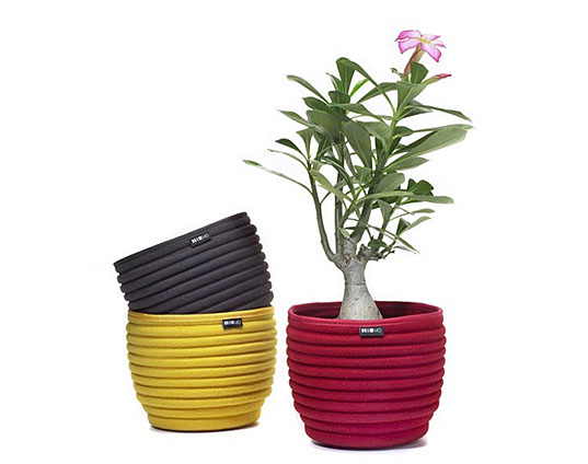 felt pots behive felt pots, 100% wool felt, colorful pots, colorful planters, eco friendly planters, green planters