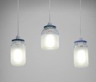 Versatile Green Lighting Made From Sandblasted Glass Jars