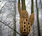 Pixelated Birdhouses Sprout on City Trees in London