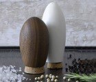 Egg-Shaped Salt and Pepper Shakers Made of Reclaimed Wood