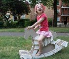 The Eco Rocker is a Modern Recycled Paper Rocking Horse