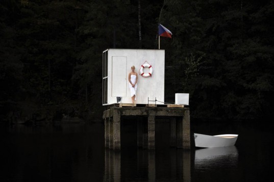 Mjölk Architekti, czech republic, reuse, retrofit, green architecture, eco architecture, sauna, dam, green design