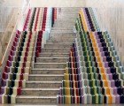 Rainbow Colored Stairway Made of 600 Meters of Picture Frames