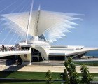 Calatrava’s Soaring Pavilion Spreads its Wings to Create Shade