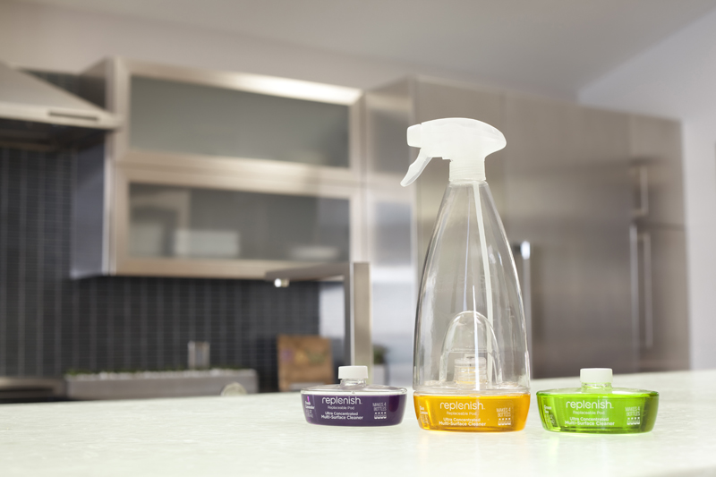 Replenish, cleaners, green cleaners, non toxic cleaners, plant based cleaners, biodegradable cleaners, refillable cleaners, household cleaners, recyclable plastic, plastic bottles 