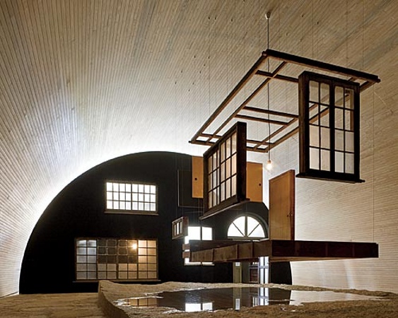 ambuichi Architects, Yukinori Yanagi, Naoshima Fukutake Art Museum Foundation, Tadao Ando, Seirensho, green art installation, green retrofit, passive cooling and heating, water reuse, green building Japan,