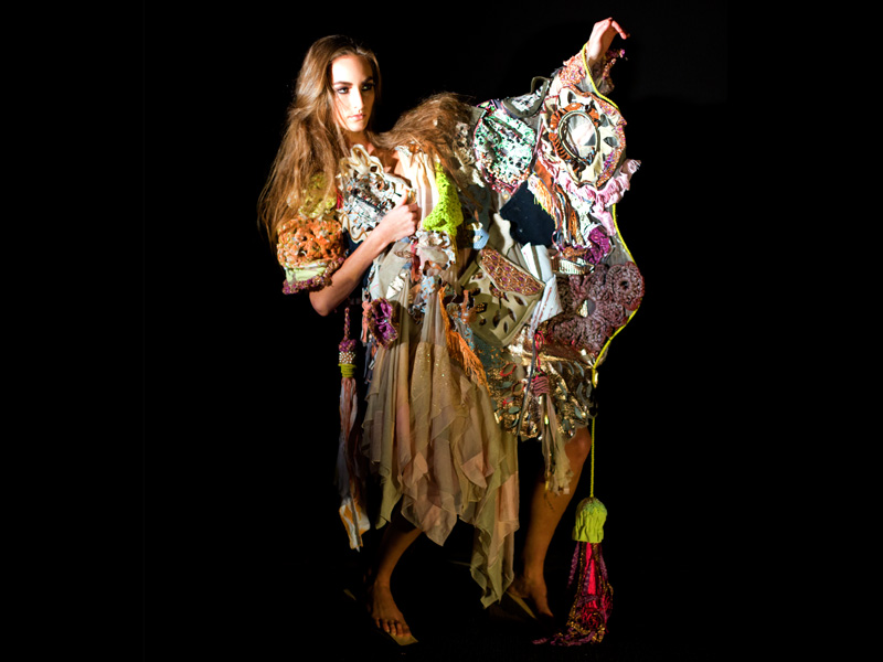 This week, 24 Parsons School of Fashion students descended upon Louis Vuitton's SoHo NYC store to hack and slash discarded clothing samples and then reassemble them into works of art. 