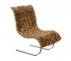 Stylish Lounger Woven from Rings of Bamboo