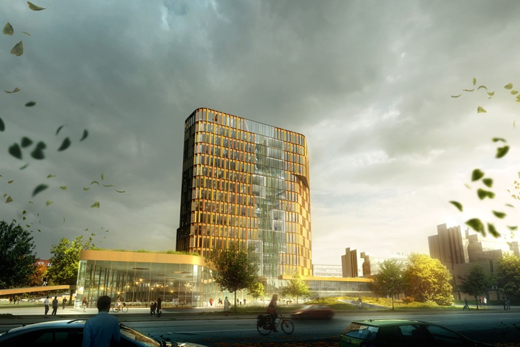 Science Tower Panum Complex C. F. Møller Architects , University of Copenhagen, Science tower, green roof,Panum complex, Danish green tower,