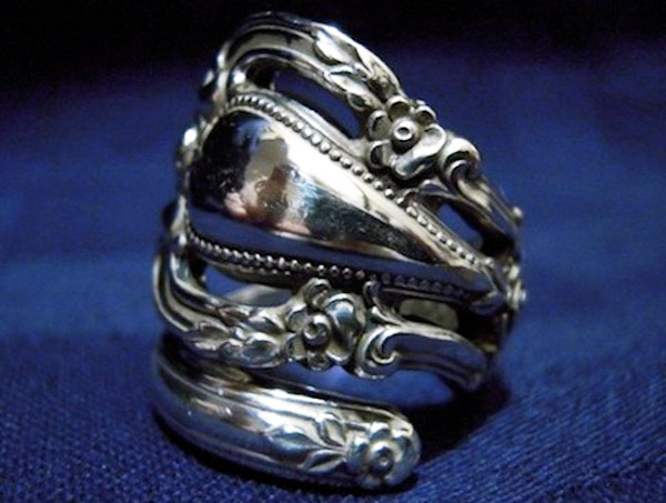 spoon ring, recycled silverware, silverware jewelry, sustainable jewelry, Marchello Art