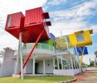 Colorful Indonesian Clinic and Library Made from Shipping Containers