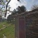 Green restroom, public restroom, log facade, stick facade, golf Lauterhofen, Berschneider + Berschneider, german green building, german log design, natural materials facade