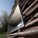 Green restroom, public restroom, log facade, stick facade, golf Lauterhofen, Berschneider + Berschneider, german green building, german log design, natural materials facade