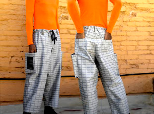 Slvr Lining, eco-friendly pants, sustainable pants, wearable technology, solar fashion, solar clothing, solar power, eco-fashion, sustainable fashion, green fashion, ethical fashion, sustainable style
