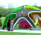 Art.Rainbow is a Solar Powered Prefab Party Pavilion