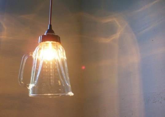 blender lamp, upcycled products, green products, green design, green lamp, eco lamp, green lighting, eco lighting, recycled products, recycled materials, blender, reclaimed materials