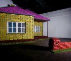 Giant “Eggo” Home Made Out Of Hundreds Of Recycled Egg Cartons