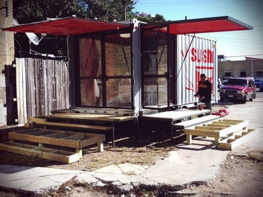 sushibox, austin, container conversion, shipping container restaurant, cargotecture, designSTUDIOmodern