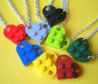 Heart-Shaped Pendant Necklaces Upcycled from LEGO Blocks