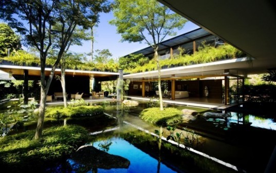 co home, eco luxury, green courtyard, green home, green home design, green luxury home, guz architects, passive cooling, rainwater catchement, Singapore green home, solar house, solar thermal