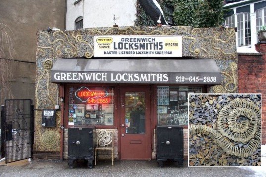 greenwich locksmiths, key facade, recycled materials, nyc, locksmith, keys
