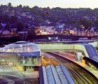 Spiraling Superfuturistic Newport Station in Wales Connects Two Sides Of The City