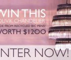 Win this Stunning Recycled Bic Pen Chandelier – Worth $1200