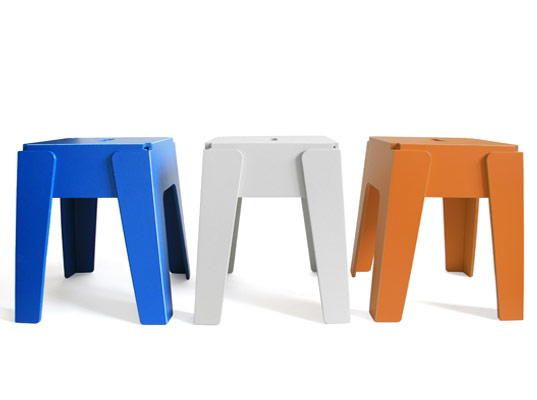 Design By Them, Sarah Gibson, Nicholas Karlovasitis, post consumer waste, recycled milk containers, eco furniture design, recycled furniture