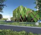 Diamond Patterned Green Biomass Plant Designed To Blend In With Surrounding Woodland